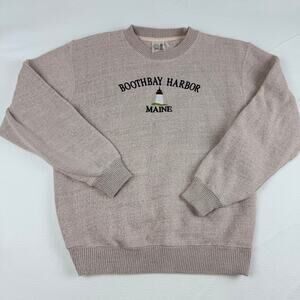 Boothbay Harbor Maine Sweatshirt XL ESY Surf Co Coastal Embroidered Pullover